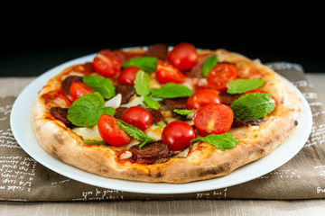 tasty pizza on a the table