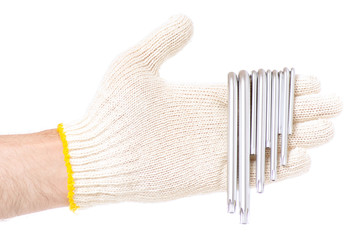 Male hand wrench isolated