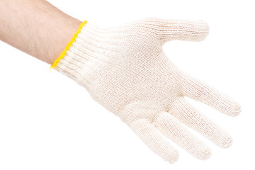 Hand mans glove in working glove
