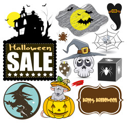 Obraz premium Horrible Halloween Vector Elements