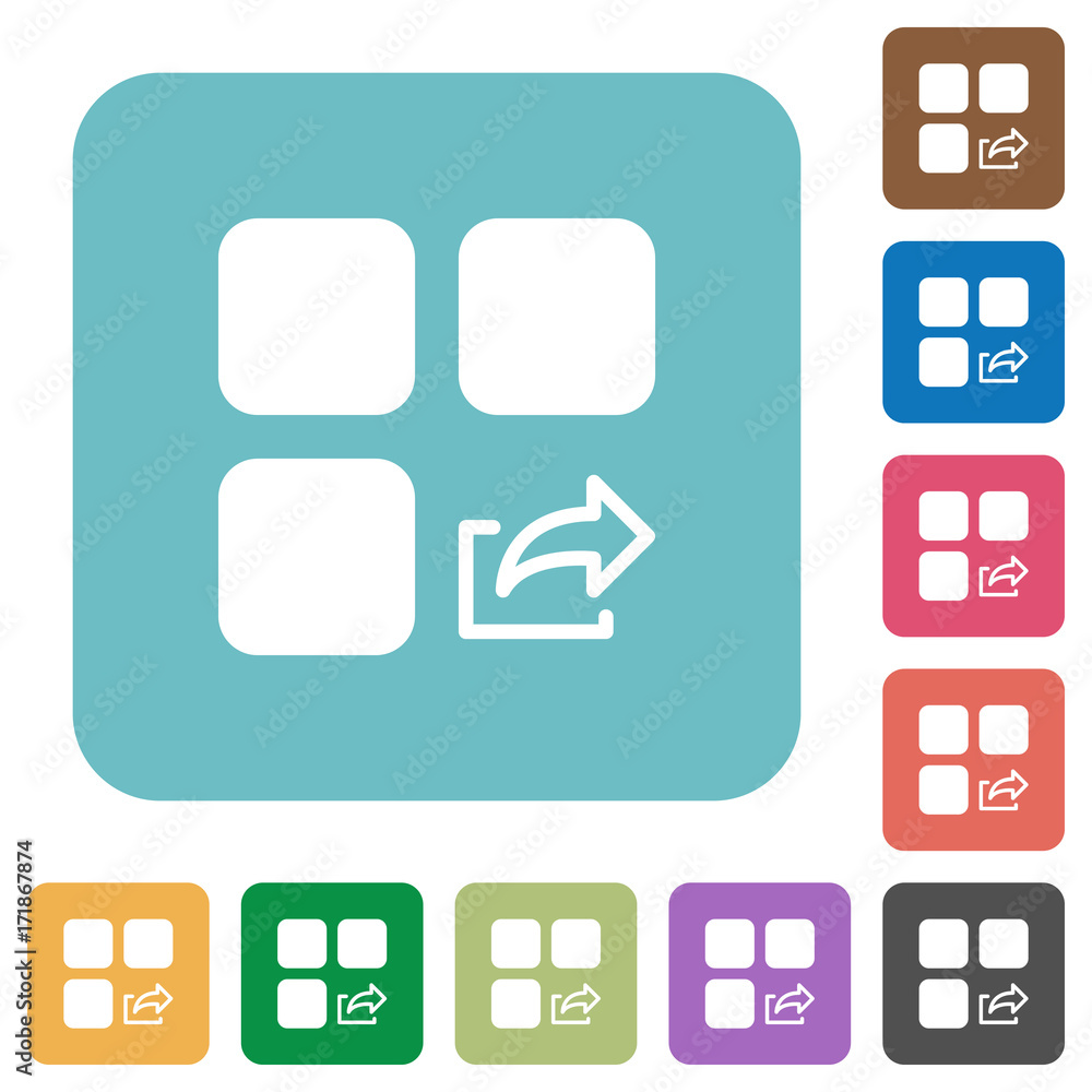 Poster export component rounded square flat icons