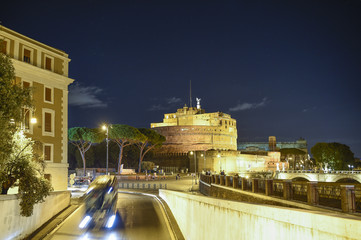 The Mausoleum of Hadrian, usually known as Castel Sant'Angelo and the Sant'Angelo bridge...