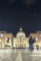 View of The Papal Basilica of St. Peter in the Vatican or Saint Peter Cathedral.