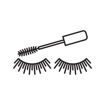 mascara brush applying lashes black outline clip art preview