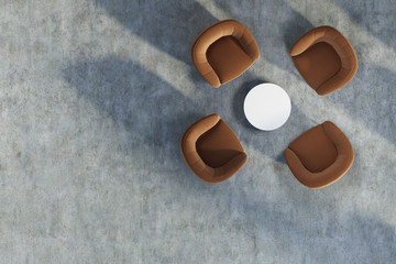 Office waiting area, top view