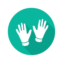 Fototapeta premium Gloves flat design long shadow glyph icon