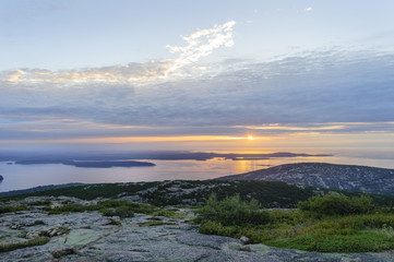 Fototapeta premium Sun rising over Gulf of Maine
