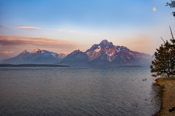 Sunrise on Teton Mountains