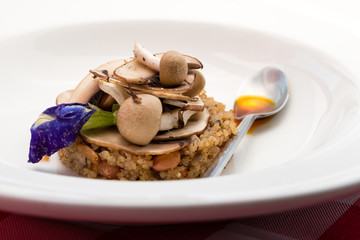 mushroom and quinoa risotto