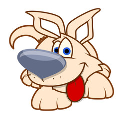 Cute Greedy Happy Dog Vector