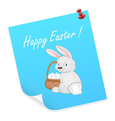 Easter Bunny with Eggs Basket Vector