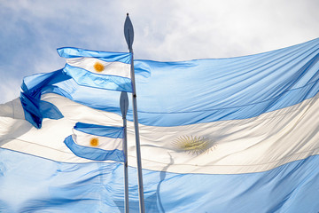 Flaming Argentinian flags