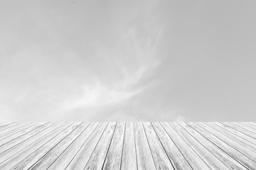 Sky cloud with Wood terrace , process in white style