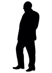  isolated silhouette man stands alone