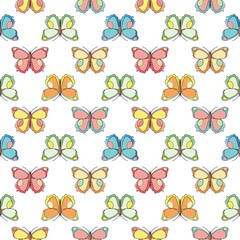 Butterfly seamless pattern. Repeating butterfly background for textile design, wrapping paper, wallpaper, scrapbooking.