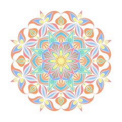 Fototapeta na wymiar Vector Mandala ornament. Vintage decorative elements. Oriental round pattern. Islam, Arabic, Indian, turkish, pakistan, chinese, ottoman motifs. Hand drawn floral background.