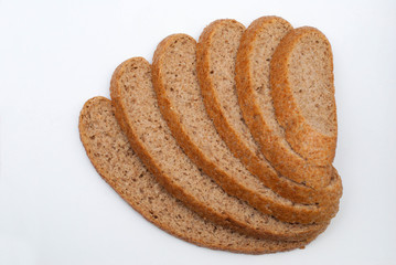 rye bread on gray background
