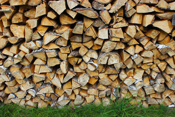 wall of firewood