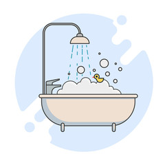 bathroom flat icon. Flat line illustration for web and app.