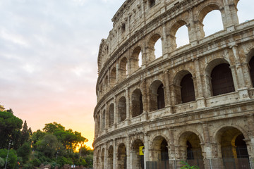 Fototapeta na wymiar The iconic Colosseum in Rome, Italy