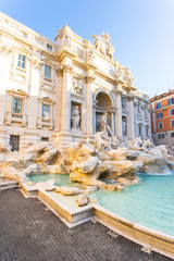 Fototapeta na wymiar The iconic Trevi Fountain in Rome, Italy