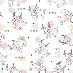 Vector pattern with deer. Printable templates.
