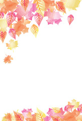Bright Watercolor Fall Autumn Leaves Background 1