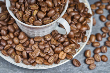 coffee beans in a cup