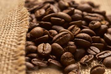 coffee beans and burlap