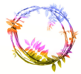 a floral frame isolated on a white background