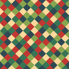 Seamless Christmas check wrapping paper pattern