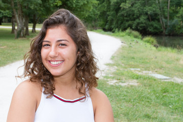 Natural face portrait of a beautiful young woman