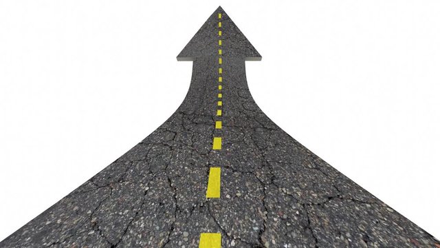 Road Arrow Rising Upward Increase Improve 3d Animation