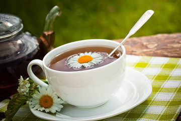 Tea on the old background