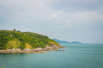 Phromthep cape viewpoint with sunset sky in Phuket, Thailand