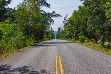 Rural asphalt road in Thailand province
