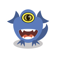 Cartoon monster on a white background. Vector illustration.
