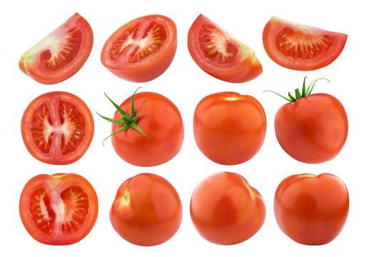 Tomato isolated isolated on white background. Collection. Single