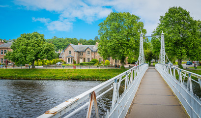 Infirmary Bridge in Inverness on a summer morning, Scottish Highlands.