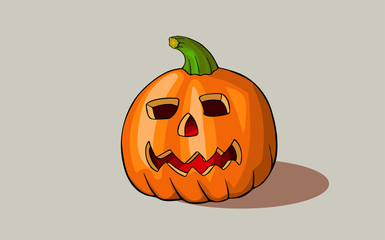  Carved pumpkin for Halloween design. Vector