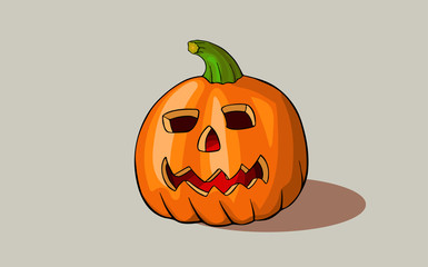  Carved pumpkin for Halloween design. Vector