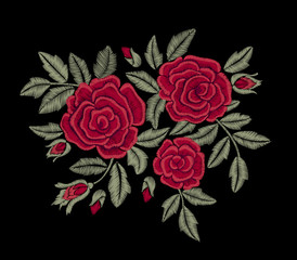 Red flower. Embroidery. - 171888632