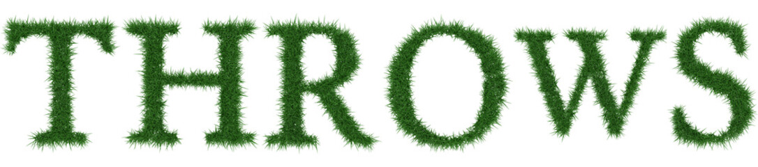 Throws - 3D rendering fresh Grass letters isolated on whhite background.