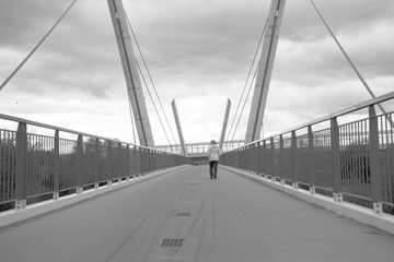 Woman on the bridge. Slovakia