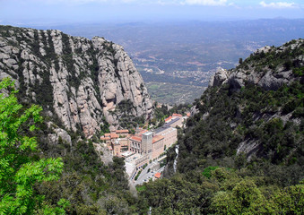 Fototapeta na wymiar View from the top on the Montserrat Monastery