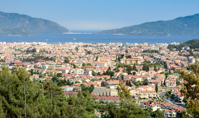 Fototapeta premium City panorama with bay