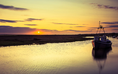 Sunrise Thornham Harbor, Norfolk, England