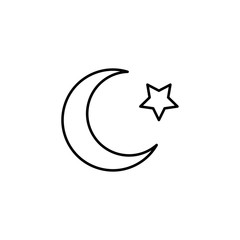 islam star and crescent moon icon