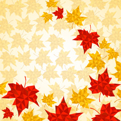 Obraz premium Maple leaves in triangular style. Vector illustration. Eps 10