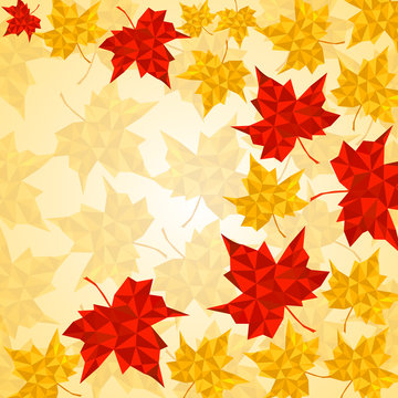 Maple leaves in triangular style. Vector illustration. Eps 10